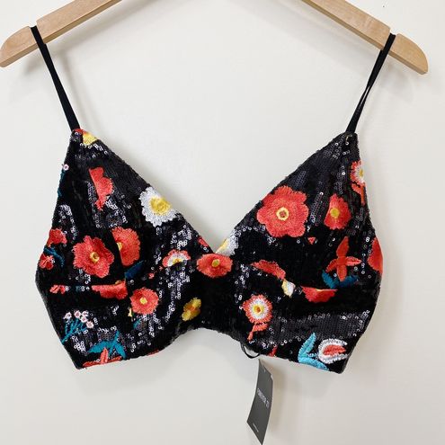 Floral Sequin Bralette