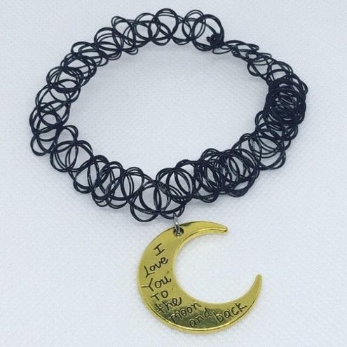 Handmade I Love You To The Moon And Back Tattoo Choker Gold 8 From Reba