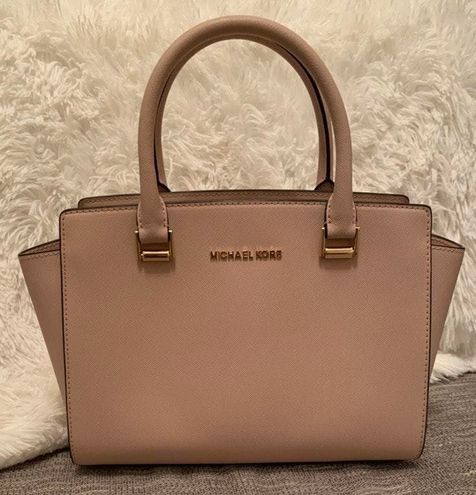 Michael Kors Selma Saffiano Leather Medium Satchel - Luggage