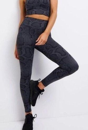 All Fenix Python Blue Snake Snakeskin Print High Rise Active Leggings Small  - $25 - From Abigail