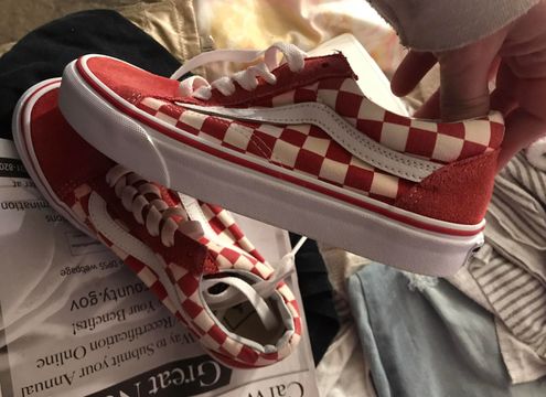 red checkered vans size 4