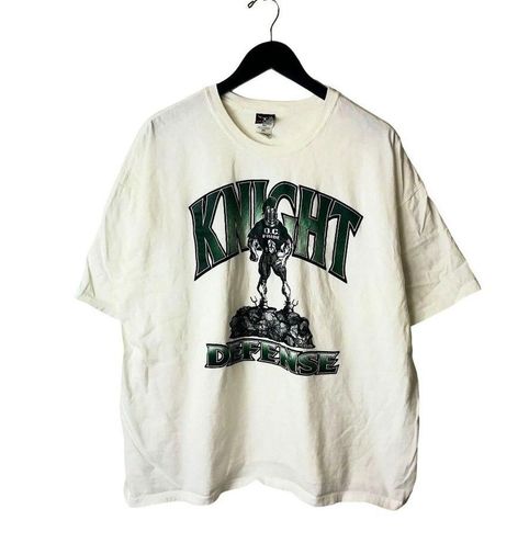 Y2K Vintage Knight Defense Football Player T Shirt Sports Graphic Tee White  2XL Size undefined - $28 - From The