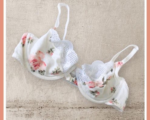 Warner's Vintage 80s Cotton Floral Underwire Bra 36B Cream Pink Rose Front  Close White Size 36 B - $20 (97% Off Retail) - From Kathryn