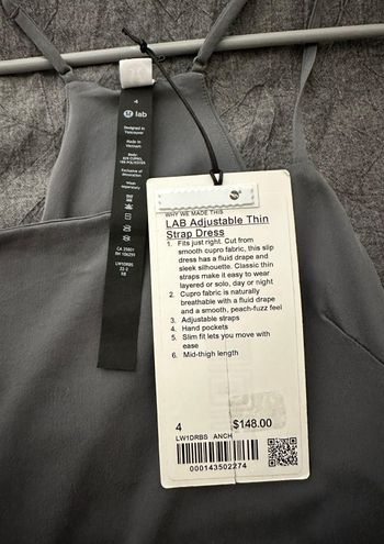 Lululemon LAB Adjustable Thin Strap Dress Gray Size 4 - $65 (56