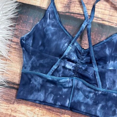 Gymshark Elevate Longline Sports Bra - Lakeside Blue Spray Dye