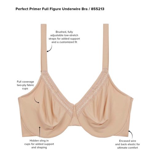 Wacoal Perfect Primer Full Figure Underwire Bra size 36I Sand Tan - $70 New  With Tags - From AmiciNovi