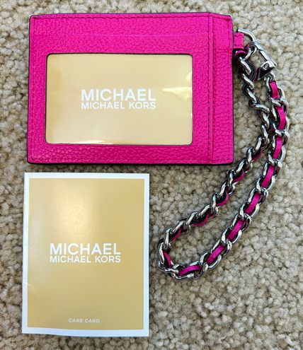 Michael Michael Kors Pebbled Leather Chain Wallet Bag In 橘色