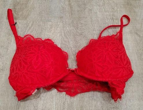 PINK - Victoria's Secret Red Lace Bra Size 32D - $18 - From Frumi