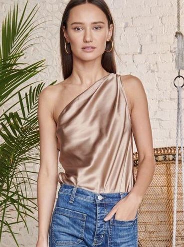 Cami NYC Darby silk one shoulder bodysuit size large, nwot - $90