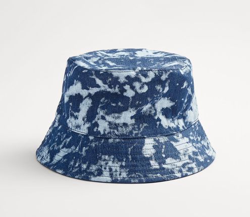 ZARA Reversible Tie Dye Bucket Hat Blue 