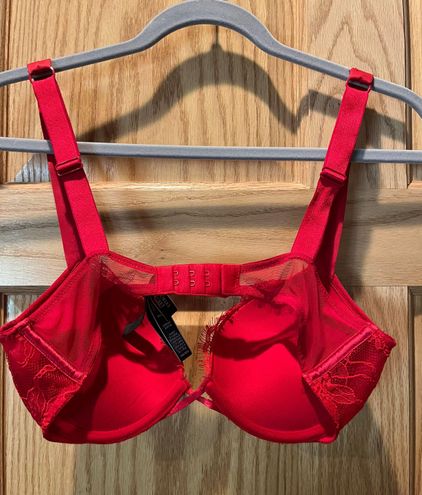 Victorias Secret Bombshell Shine Strap Push Up Bra, Add 2 Cups, Plunge  Neckline, Lace, Bras For Women, Very Sexy Collection, Red
