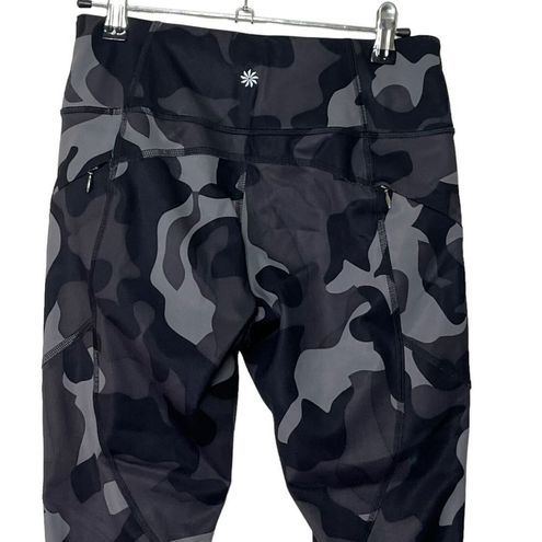 Athleta Camo Contender 7/8 Leggings Black Gray 283284-00 Zip Pocket Size  Small - $45 - From Den