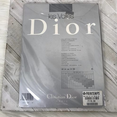 Christian Dior Vintage New Deadstock Stretch Voile Tights in Marine Gray -  $40 New With Tags - From Shop