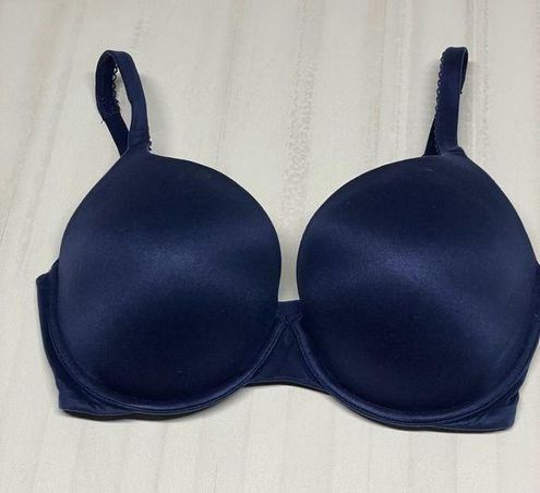 Victoria's Secret 34DDD Body by BRA Perfect Shape Navy Blue Satin 34F  Underwire Size 34 F / DDD - $20 - From Jennifer