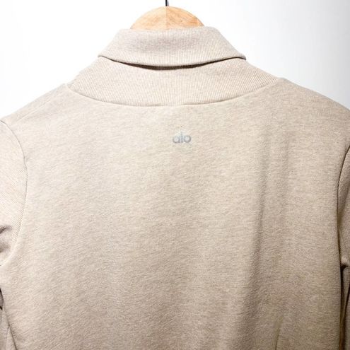 ALO YOGA Clarity Long Sleeve Turtleneck Sweatshirt in Putty