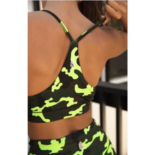 Free People FP Movement Small Sports Bra Brami Tide Is High Neon Camo  Racerback - $25 - From Lexi