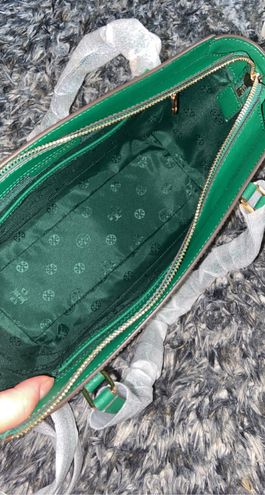 Tory burch emerson small top zip tote crossbody emerald stone