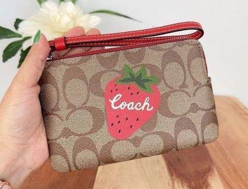 NWT Coach Strawberry Coin Case Bag