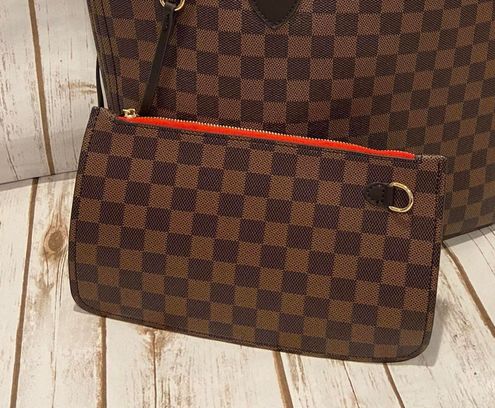 daisy rose brown checkered bolsa