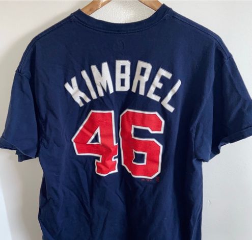 Majestic, Shirts, Atlanta Braves Off White Craig Kimbrell Jersey Tee Guc  M