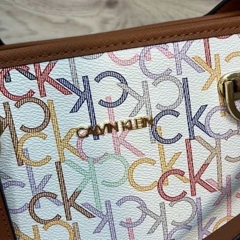 Buy the Calvin Klein Janae Signature Tote Bag Multicolor