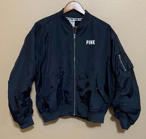 Victoria secret pink shop black bomber jacket