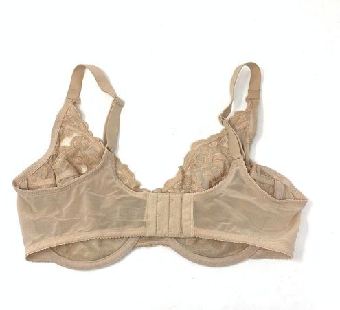 Wacoal Women's Size 36DD Arabesque Underwire Bra Nude Lace Unlined