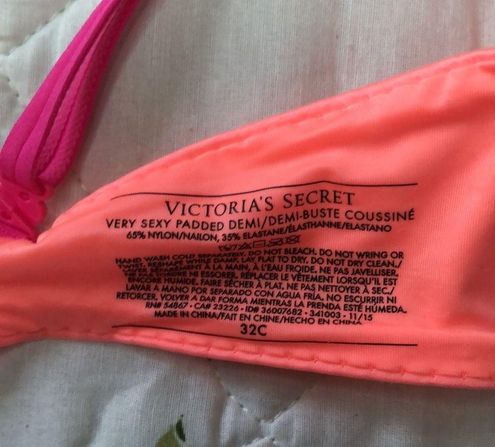 Victoria's Secret Very Sexy Padded Demi Bra Size 32C Orange - $20 New With  Tags - From Karen