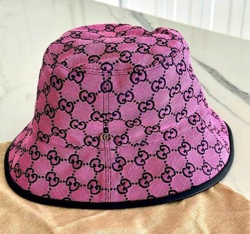 Gucci GG Canvas Bucket Hat w/ Tags - Pink Hats, Accessories