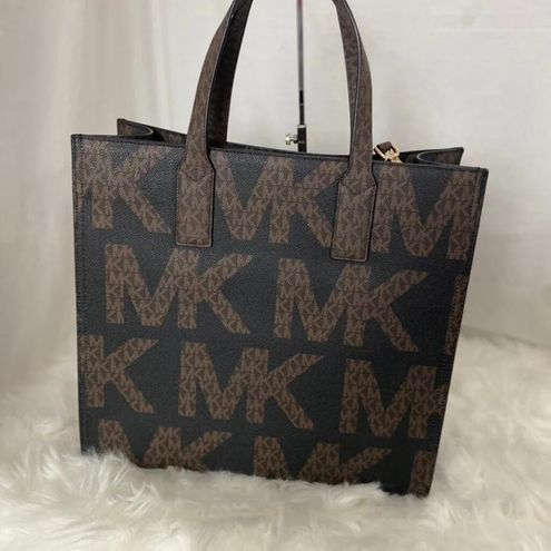 Michael Kors Black/Multicolor Kenly Graphic with Logo Coated Canvas Tote Bag