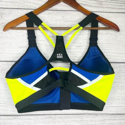 Victoria's Secret VSX Knockout Sports Bra Size 34DD Blue Black Yellow  Workout - $27 - From Megan