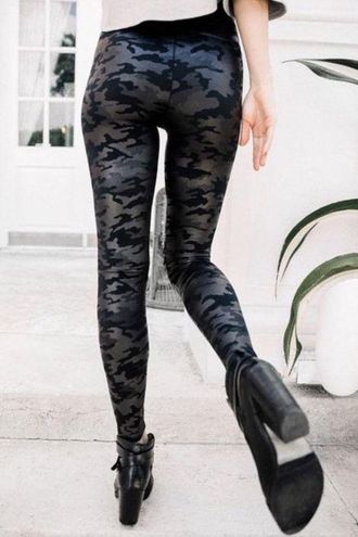 Spanx Faux Leather Camo Leggings Black Camouflage High-Rise Waist Skinny  Pants S - $35 - From Shop