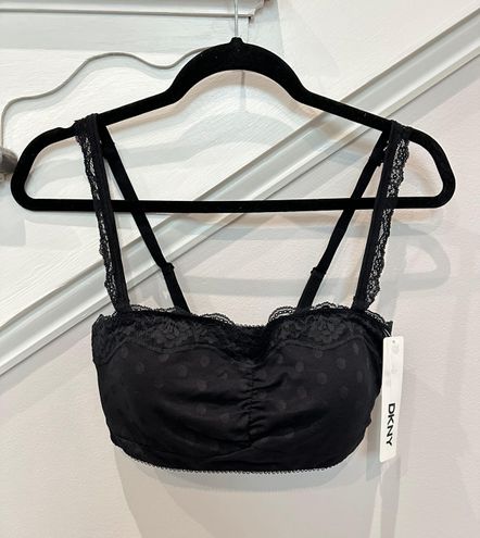 DKNY Bra Black Polka Dot 'Classic Beauty' Lace Convertible Bandeau Size 36  - $14 New With Tags - From Umma