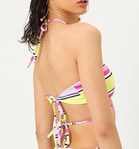 Malibu Halter String Bikini Top - Libra Stripe