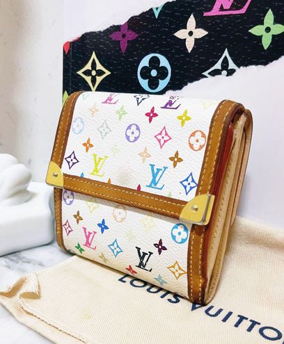 Louis Vuitton White Monogram Multicolor Blanc Elise Snap Compact