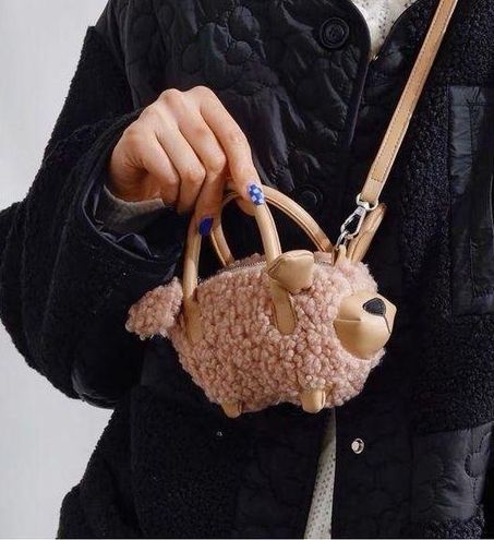 Women’s crossbody mini teddy fleece bag