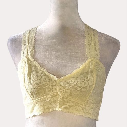 Free People Galloon Lace Racerback Size - Small in Lemon Ice Water at   Women's Clothing store