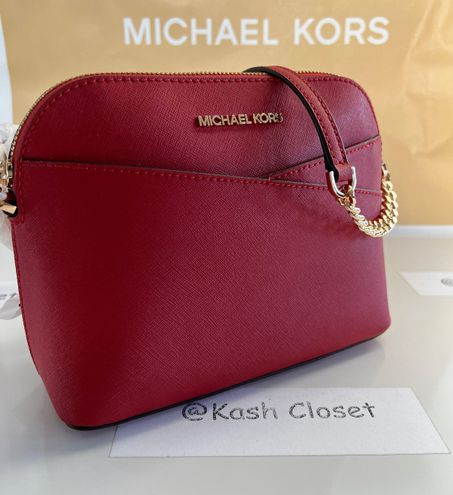 Michael Kors Jet Set Travel Medium Logo Dome Crossbody Bag - Flame Red -  $129 (60% Off Retail) New With Tags - From Kash