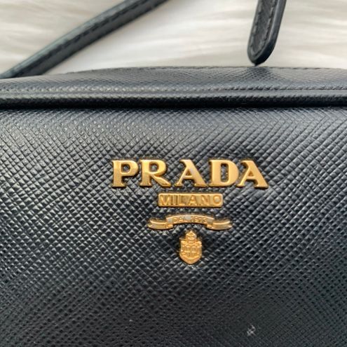 PRADA Saffiano Mini Camera Crossbody Bag Black 942396