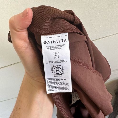 Athleta Brown Women's Brooklyn Ankle Pants Size 14 Tall NWT - $58