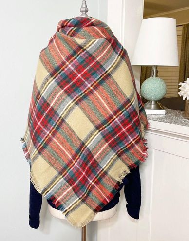 Oversized Square Blanket Scarf | Plaid