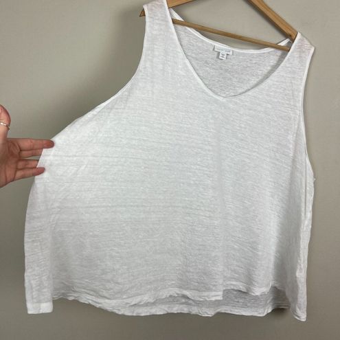 J.Jill Love Linen Tank Top Womens 4X White Sleeveless V-Neck Shirt Basic  Casual - $24 - From Jamie