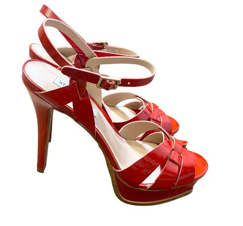 lanza reserva Mensajero Steve Madden Kananda Patent Leather Stiletto Heels Red Size 8.5M - $43 (66%  Off Retail) - From Lana