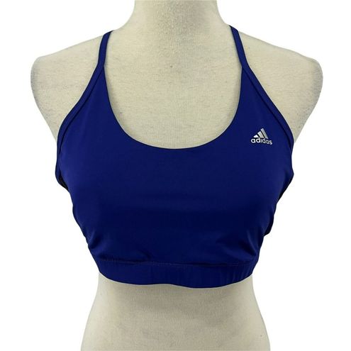 Adidas Womens Reversible T Strap Sports Bra Purple Black Large