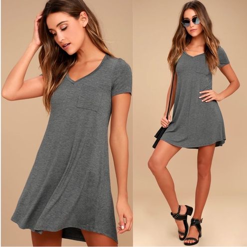 Better Together Grey Shirt Dress