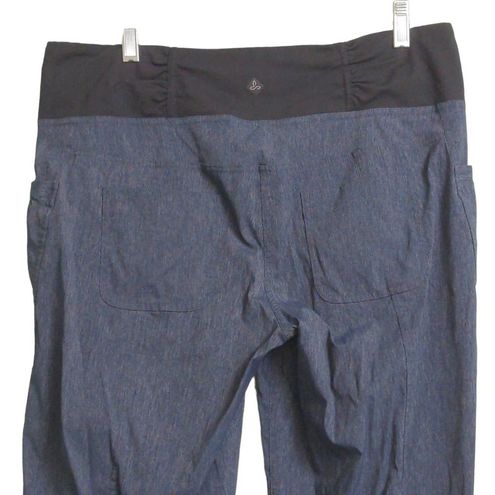 prAna Womens Summit Pant Blue High Rise Pockets Heathered Pull On Ruched XL  - $52 - From Stephanie