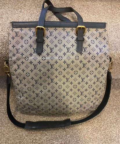 Louis Vuitton Grey x Navy Monogram Mini Lin Francoise 2way Tote Bag 929lv86