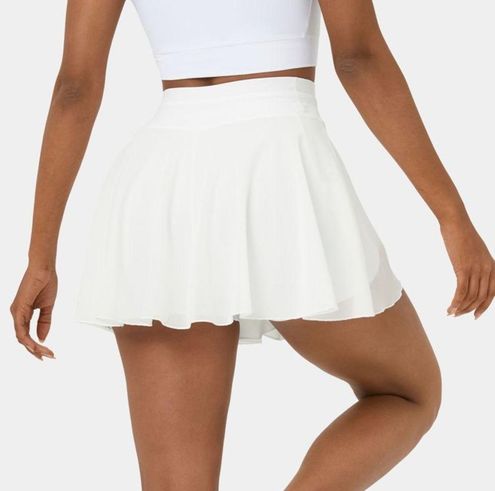 Halara High Waisted Drawstring Contrast Mesh 2-in-1 Flowy Mini Skirt Size  XL - $35 New With Tags - From Rachel