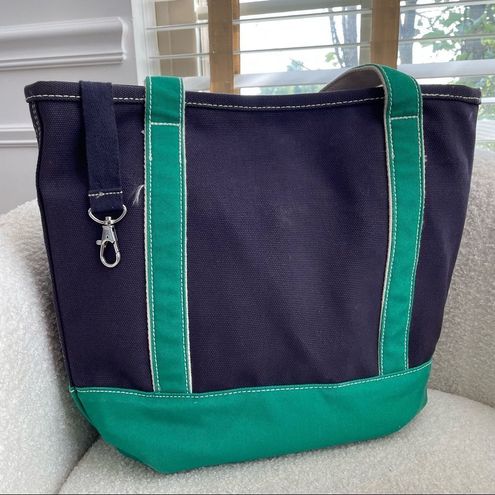 Lands'End Navy a green Canvas Tote Monogram 13 x 15 - $23