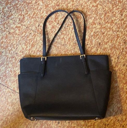 Charlotte Large Logo and Leather Top-Zip Tote Bag